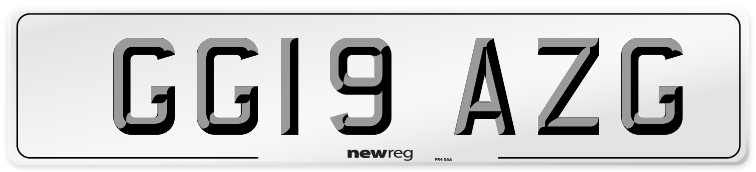 GG19 AZG Number Plate from New Reg